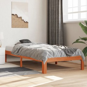Cama sem colchão 90x200 cm pinho maciço castanho-mel
