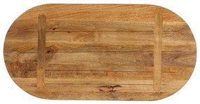 Tampo de mesa oval 80x40x3,8 cm madeira de mangueira maciça
