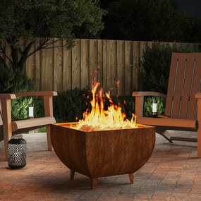 824542 vidaXL Braseira 50x50x37 cm aço corten