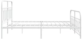 Estrutura de cama com cabeceira e pés 193x203 cm metal branco