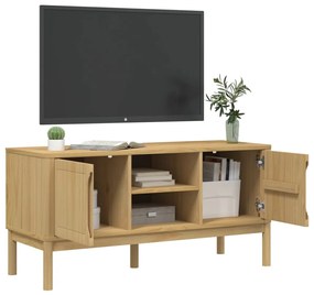 Móvel de TV FLORO 114x43x55 cm pinho maciço castanho mel