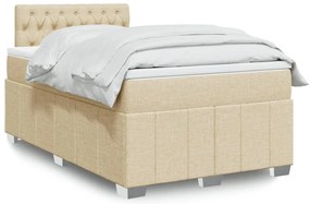 Cama boxspring com colchão 120x190 cm tecido cor creme