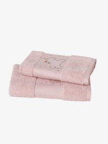 Agora -20% | Toalha de banho Unicórnio rosa claro liso com motivo