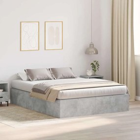 Cama de Armazenamento vidaXL Cinza Concreto 160x200 cm