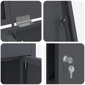 Caixa para entrega de pacotes Antracite 44,5 x 29 x 110,5 cm