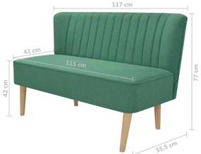 Sofá de tecido 117x55,5x77 cm verde