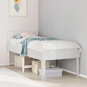 vidaXL Cama sem colchão 90x190 cm madeira de pinho maciça branco