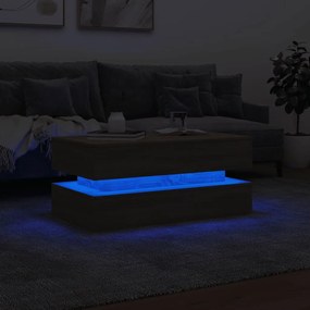 Mesa de centro com luzes LED 90x50x40 cm carvalho sonoma