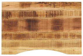 vidaXL Tampo de mesa com curva 80x50x2,5 cm mangueira áspera maciça