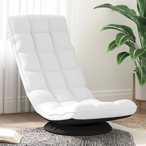 vidaXL Cadeira de piso giratória 70x51x79 cm tecido branco