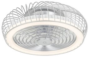 Ventilador de teto inteligente prata incl. LED com controle remoto - Crowe Moderno
