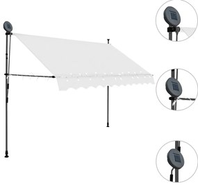 Toldo retrátil manual com LED 300 cm creme