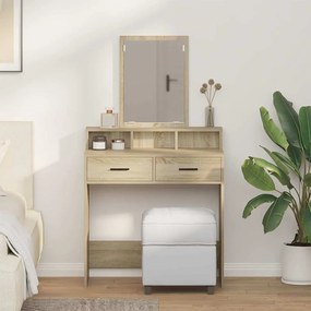 Mesa de maquilhagem vidaXL com gavetas em Carvalho Sonoma 79x41x140 cm