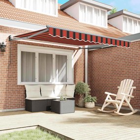 Toldo Retrátil Manual Laranja e Marrom 350x250 cm