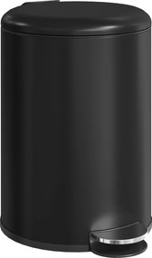 HOMCOM Lixeira de Cozinha 20 L Caixote de Lixo Metálico Resistente a Impressões Digitais com Tampa Fecho Suave Pedal Preto | Aosom Portugal