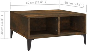 Mesa de centro 60x60x30 cm aglomerado cor carvalho fumado