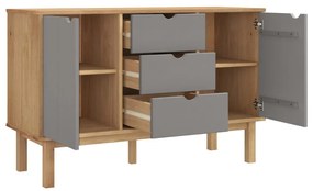 Aparador OTTA 113,5x43x73 cm pinho maciço castanho/cinza