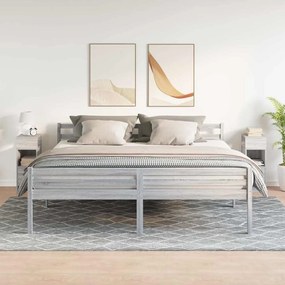 Mesas de cabeceira 2 pcs com gaveta 25x31x66 cm cinzento sonoma