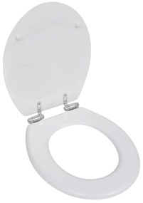 Assento de sanita com tampa de fecho suave MDF branco