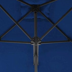 Guarda-sol de exterior c/ poste aço 250x250x230 cm azul