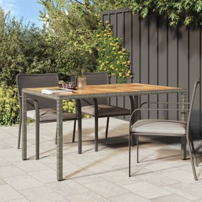 vidaXL Mesa de Jantar Jardim Cinza 150x90x75 cm Rattan Sintético