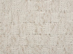 Almofada tricotada em tecido creme 45 x 45 cm BASALIM Beliani