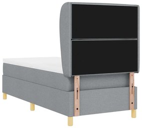 Colchão Box Spring com Estrutura Cinza Claro 90x190 cm Tecido
