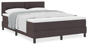 Cama com Box Spring e Colchão Castanho Escuro 140x190 cm Tecido