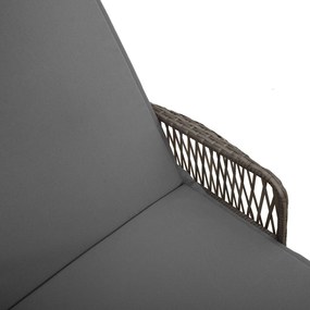 Espreguiçadeira Cinza e cinza escuro Vime PE 157 x 55 x 92 cm