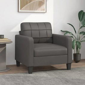 vidaXL Poltrona 60 cm couro artificial cinzento