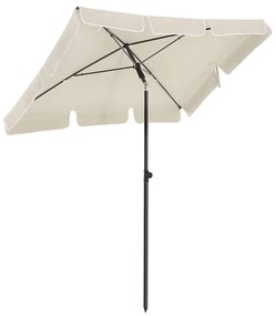 Guarda-sol retangular para varanda SONGMICS 2 x 1,25 m, proteção FPS 50+, proteção solar inclinável, cobertura revestida de PA, bolsa de transporte, terraço de jardim, base não incluída, bege GPU025M01