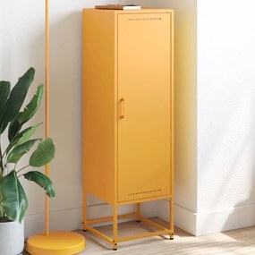vidaXL Aparador alto 36x39x123 cm aço amarelo mostarda