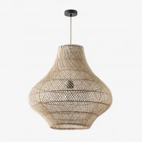 Candeeiro De Teto Suspenso Magali Natural - Preto & Ø65 Cm - ↑60 Cm Magali - Sklum