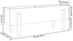 Canteiro elevado de jardim 101x30x38 cm madeira de pinho maciça