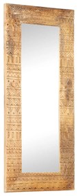 vidaXL Espelho esculpido à mão 110x50x2,5 cm madeira mangueira maciça