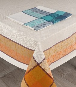 Toalhas de mesa anti nódoas 100% algodão - Marine 2024 Fateba: Azul 1 Toalha mesa 150x150 cm