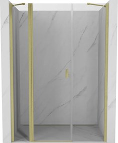 Mexen Mist porta de duche pivotante 160 cm, transparente, dourado escovado - 8A4-160-001-55-00