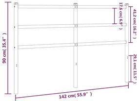 Cabeceira de cama 135 cm metal branco