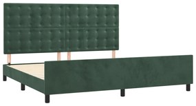 Estrutura de cama sem colchão 200x200 cm veludo verde-escuro