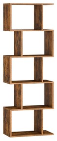 Estante com cinco prateleiras abertas 24 x 40 x 159 cm Castanho vintage