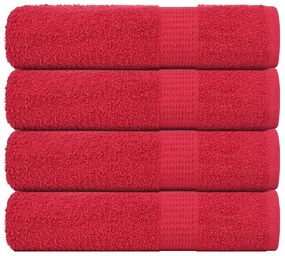 Toalhas de mãos 4 pcs 50x100 cm 360 gsm 100% algodão vermelho