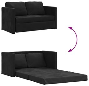 Sofá-cama sem pés 122x204x55 cm veludo preto
