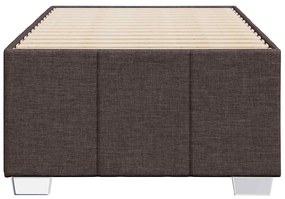 Estrutura de cama sem colchão 100x200 cm tecido castanho-escuro