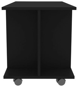 Móvel de TV com rodas 80x40x45 cm deriv.madeira preto