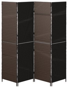 Divisor de Ambientes vidaXL 4 Painéis Dobrável Castanho 195x180 cm Pol