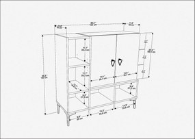 Console Platin – Black Walnut – 100x35x100 cm