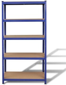 5-Layer Storage Shelf Blue Steel&amp;Madeira de engenharia