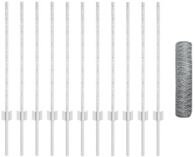 Postes de Cerca vidaXL 11 pcs U-Channel 80 cm Aço Galvanizado, Cerca H