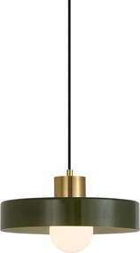 Candeeiro Pendente Retro Latão com Verde para Sistema de Calha Monofásico - Iconic Jina