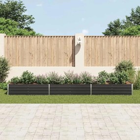 Canteiro elevado jardim aço galvanizado 480x80x45 cm antracite